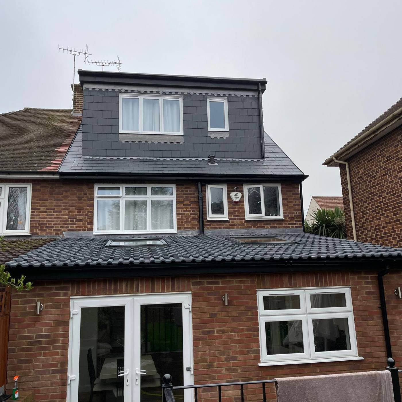 Rear dormer loft conversion above a single-storey extension