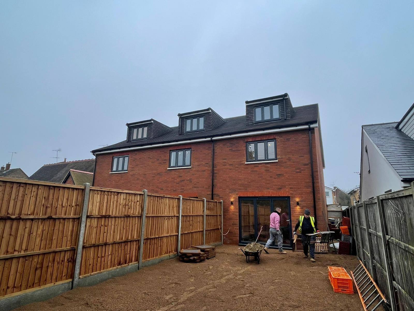 Three-storey brick new-build family home